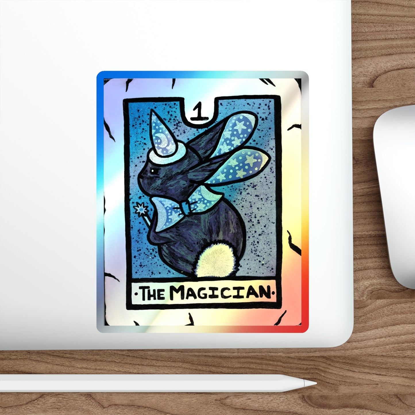 Tarot Bunny The Magician Holographic Sticker