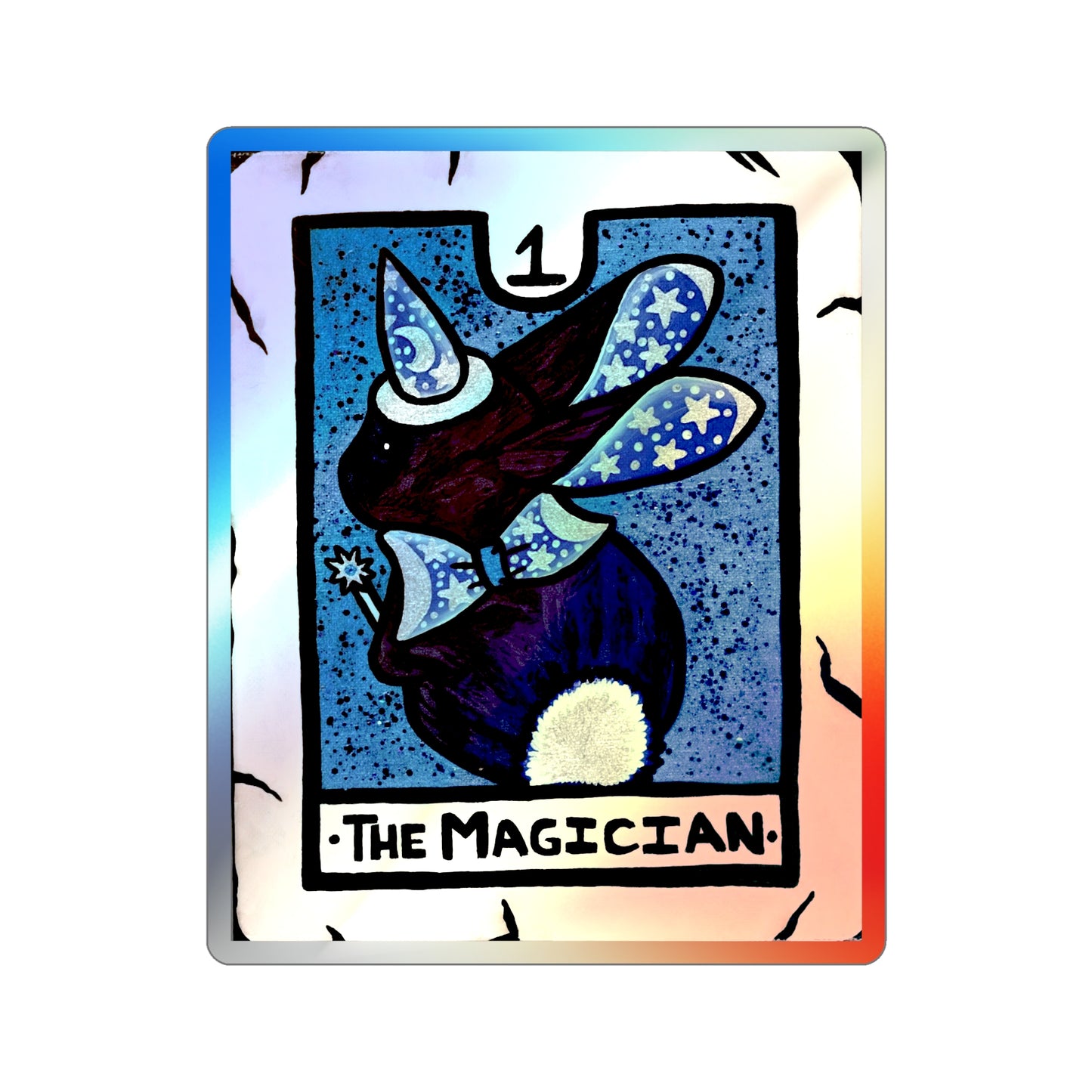 Tarot Bunny The Magician Holographic Sticker