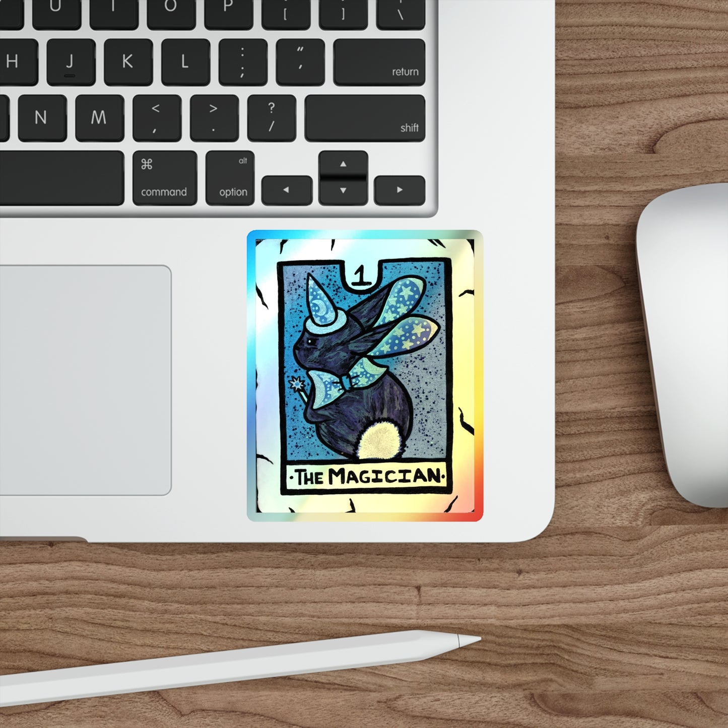 Tarot Bunny The Magician Holographic Sticker