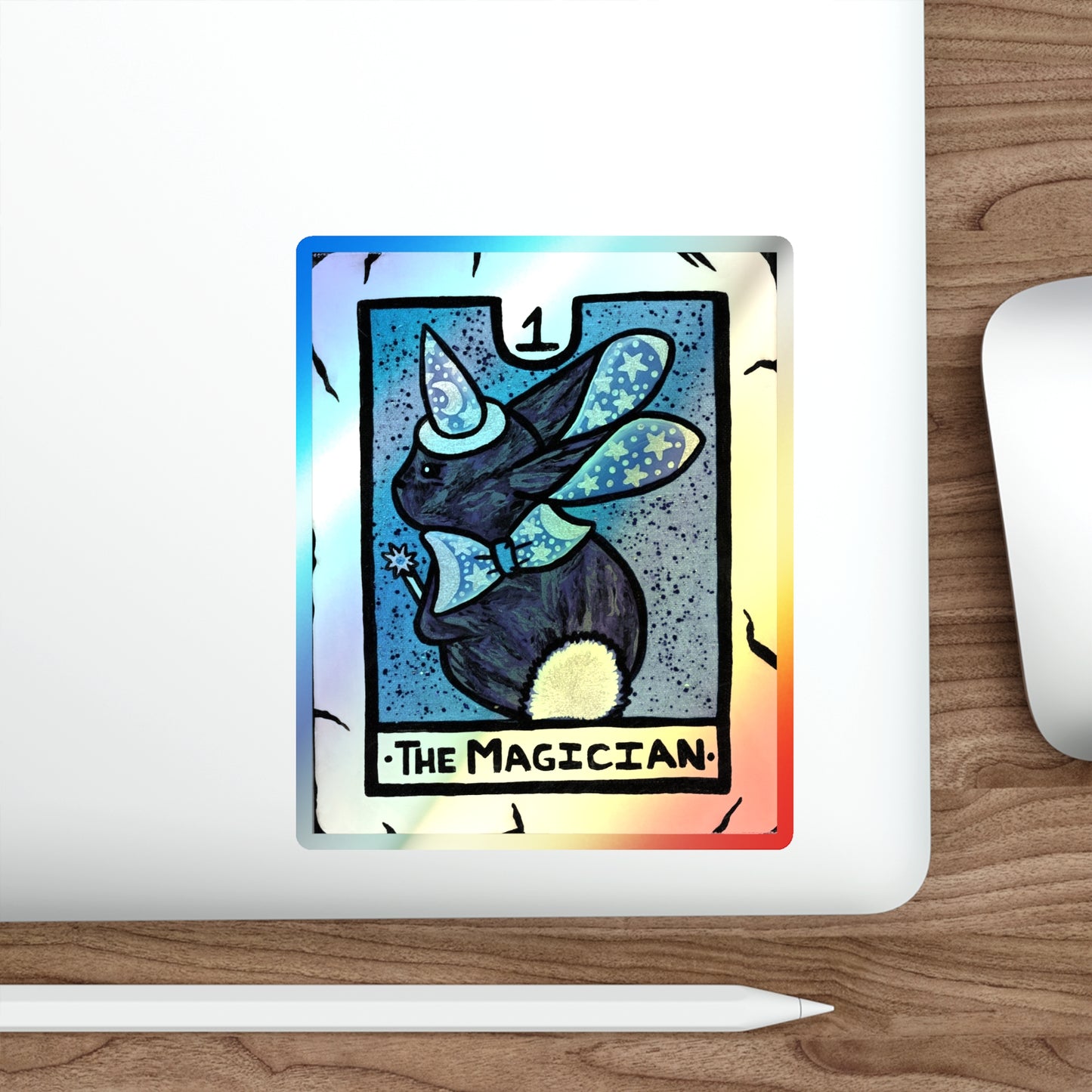 Tarot Bunny The Magician Holographic Sticker